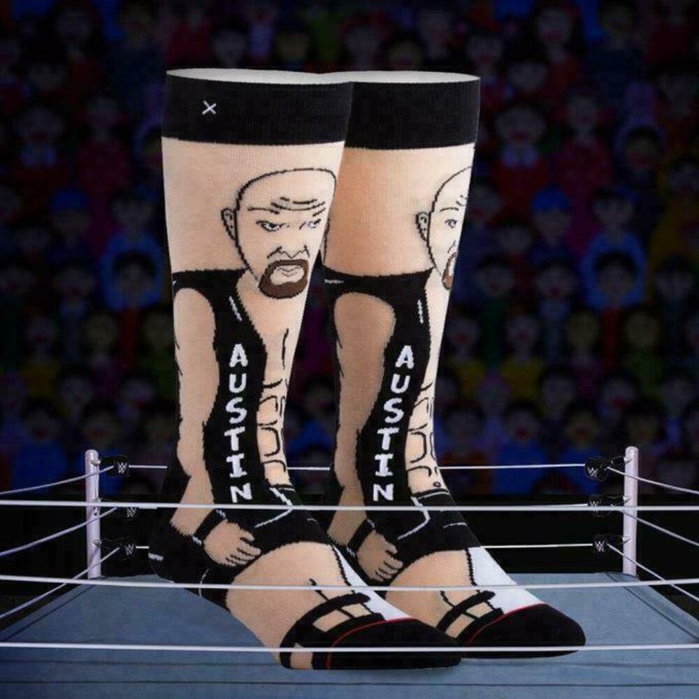 STEVE AUSTIN Odd Sox Steve Austin 3:16 WWE Wrestling Socks Mens 6-13 NWT $14.99
